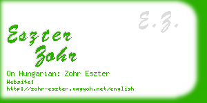 eszter zohr business card